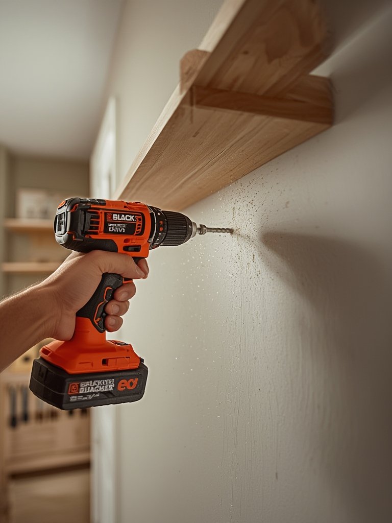 cordless drill in action