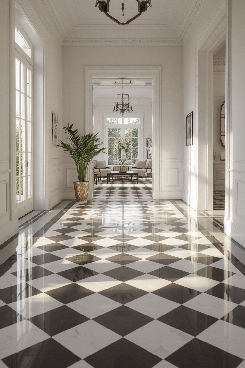 Checkerboard floor tile - Illustration 1