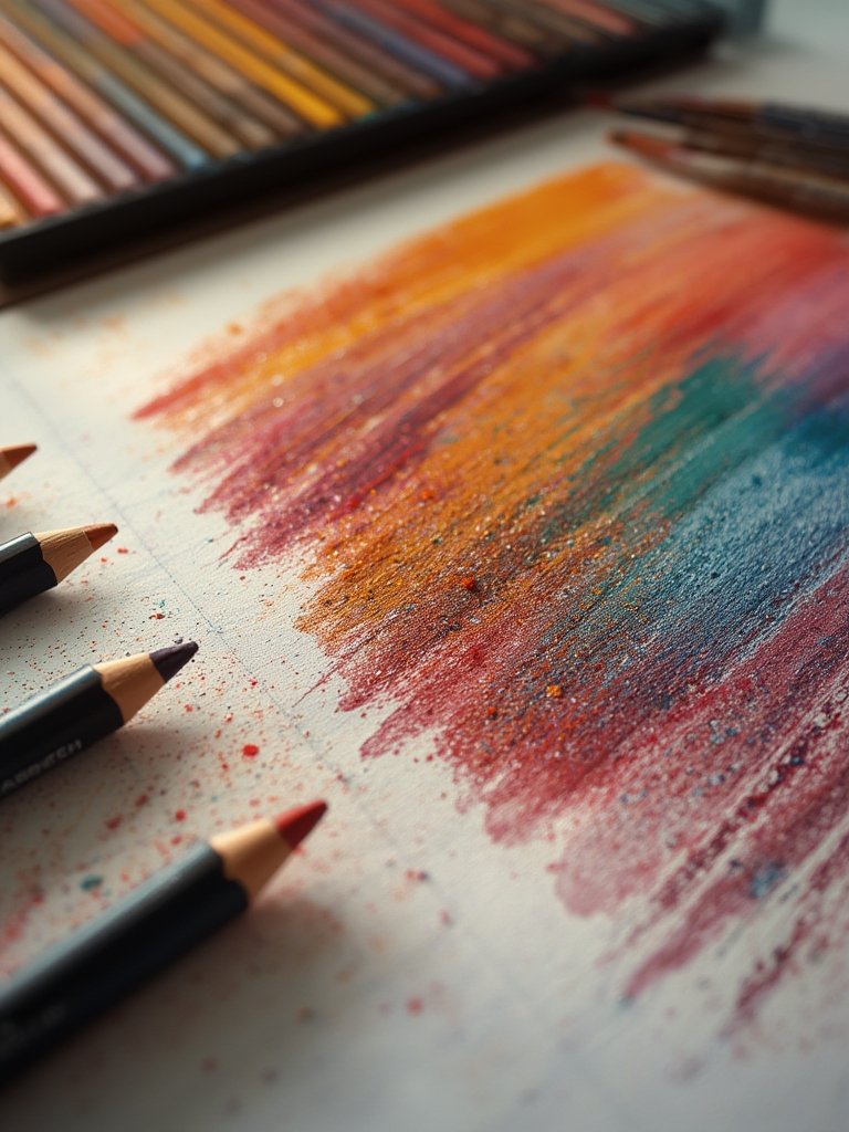 oil pastels in action