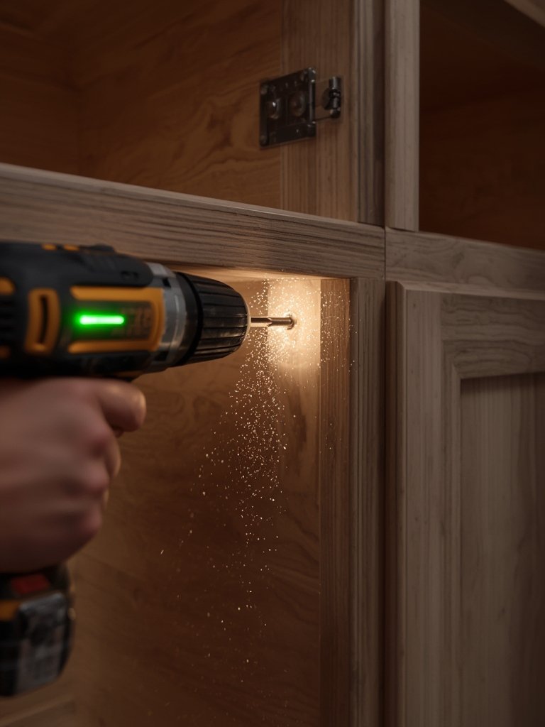 cordless drill in action