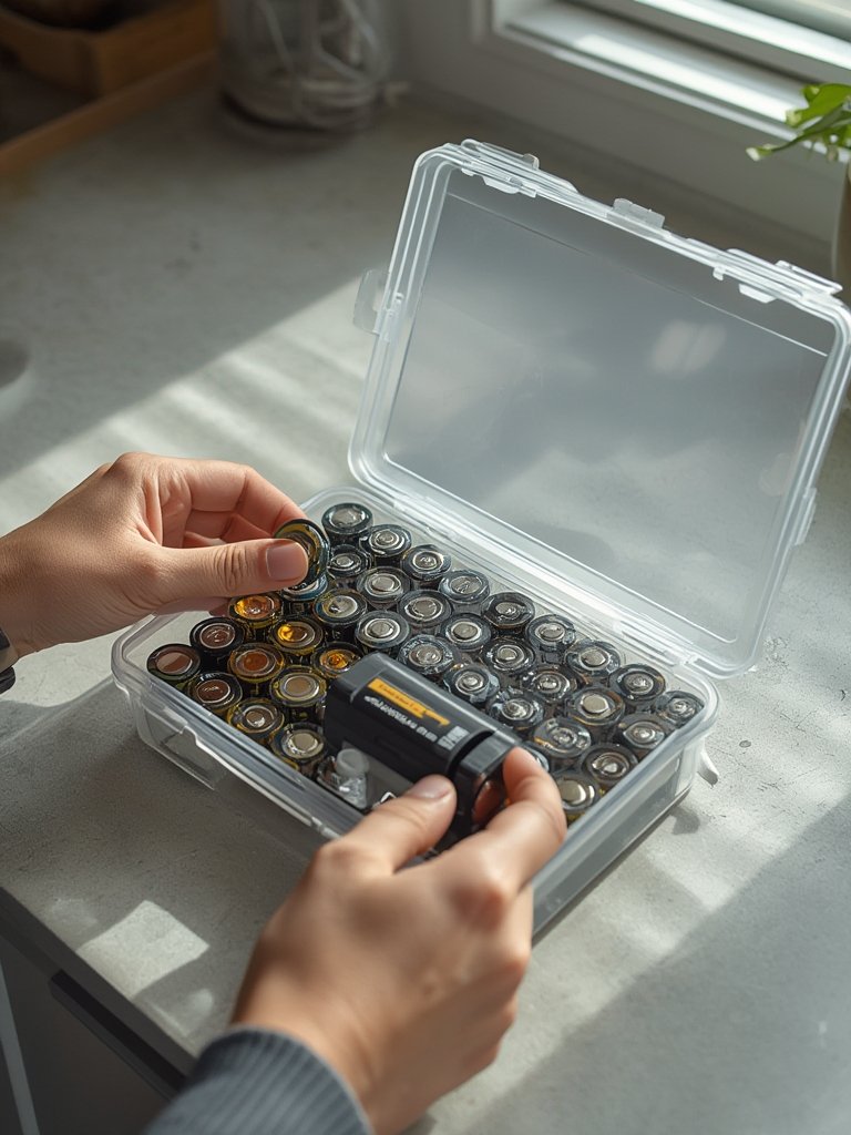 battery organizer in action