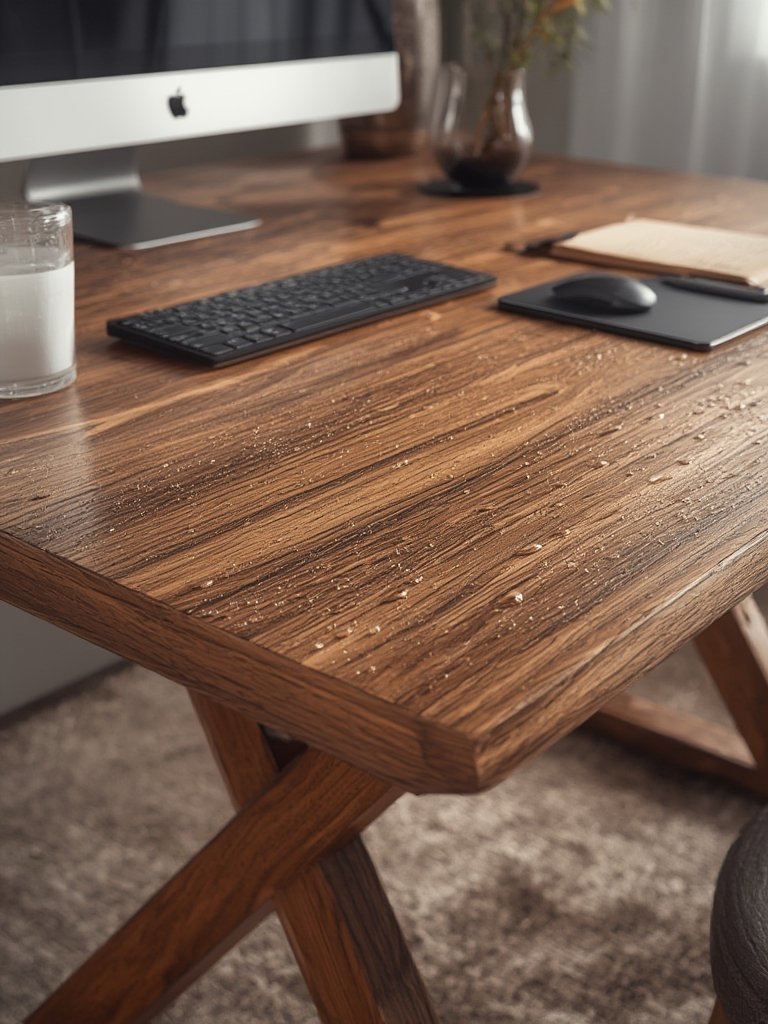 computer desk in action