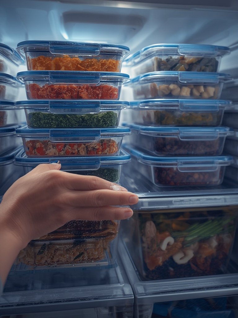 Food containers in action