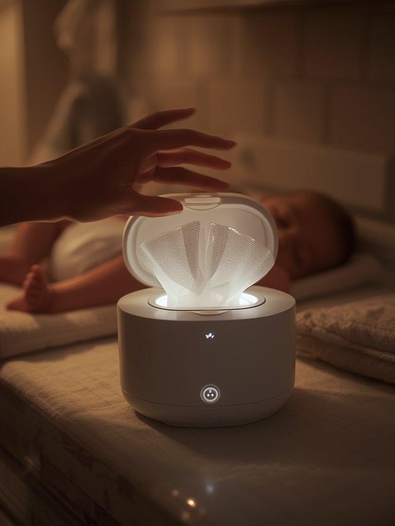 wipe warmer in action