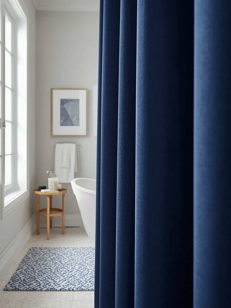 shower curtain in action