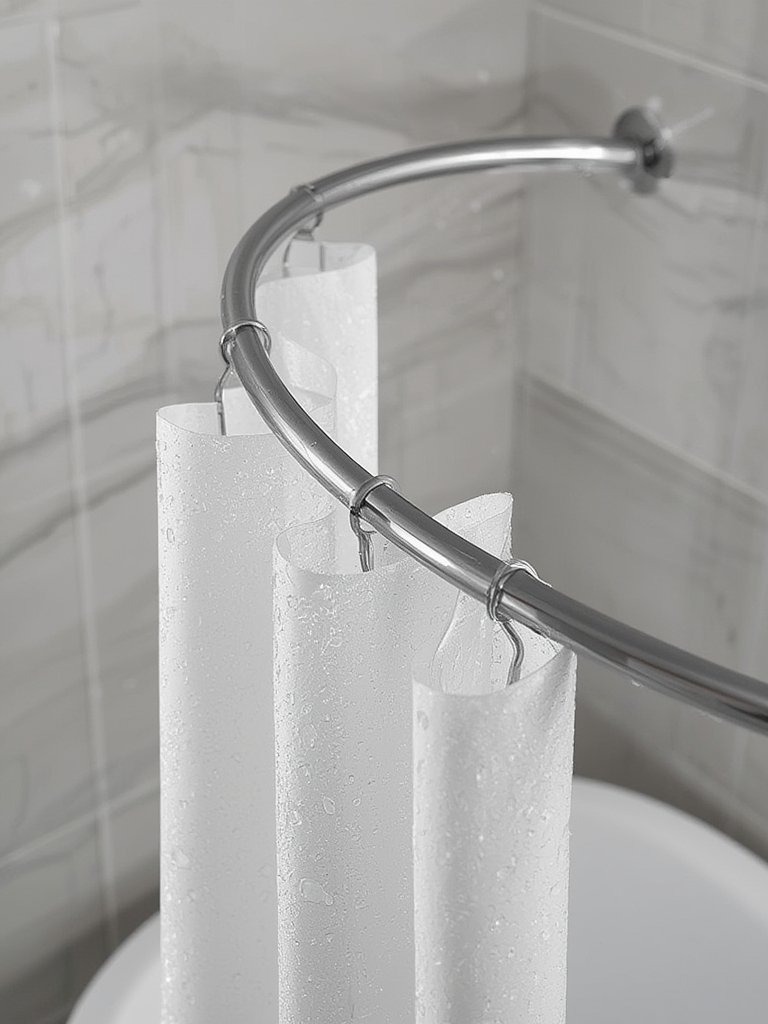 shower rod in action