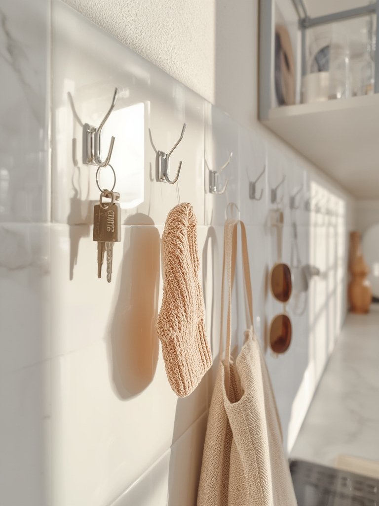 adhesive hooks in action