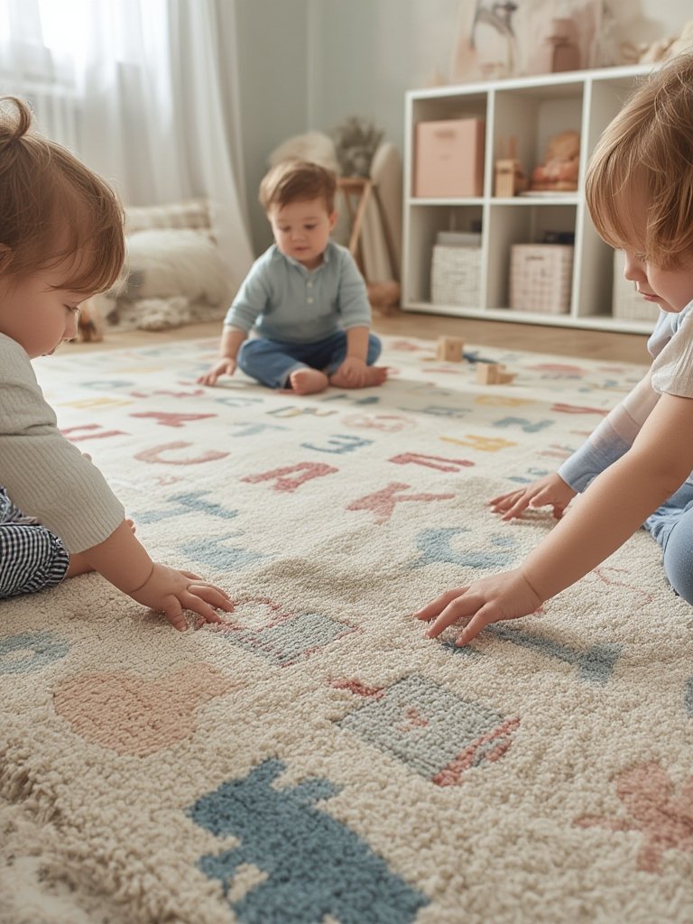 alphabet rug in action