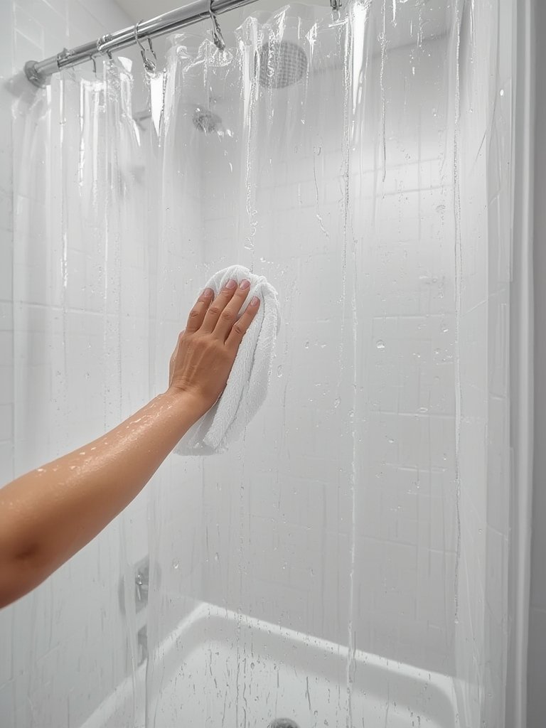 shower liner in action