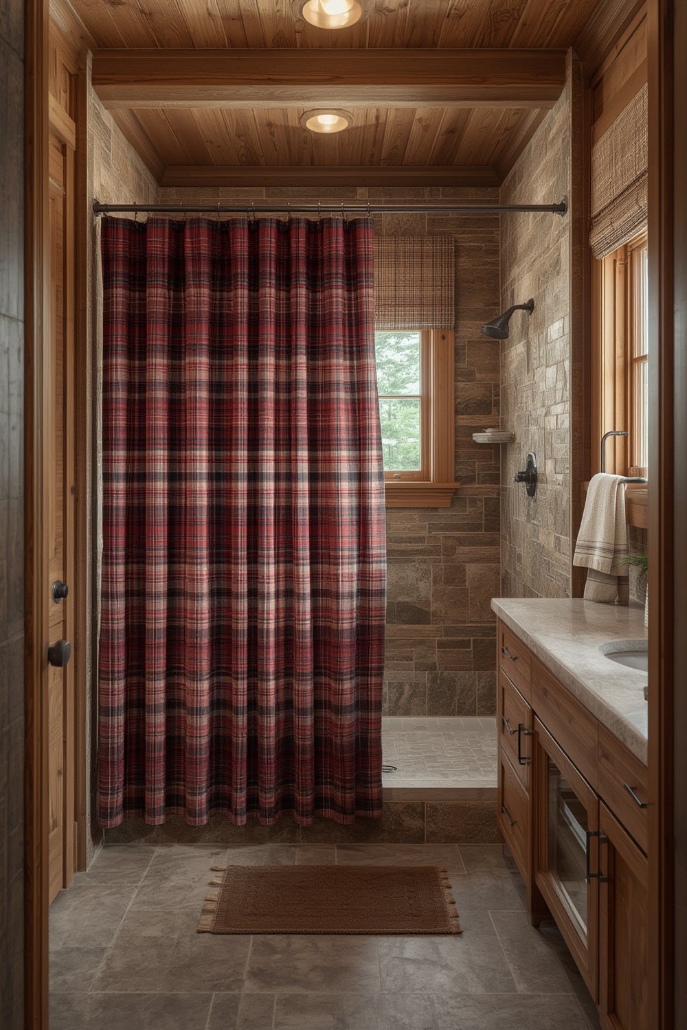 plaid shower product view