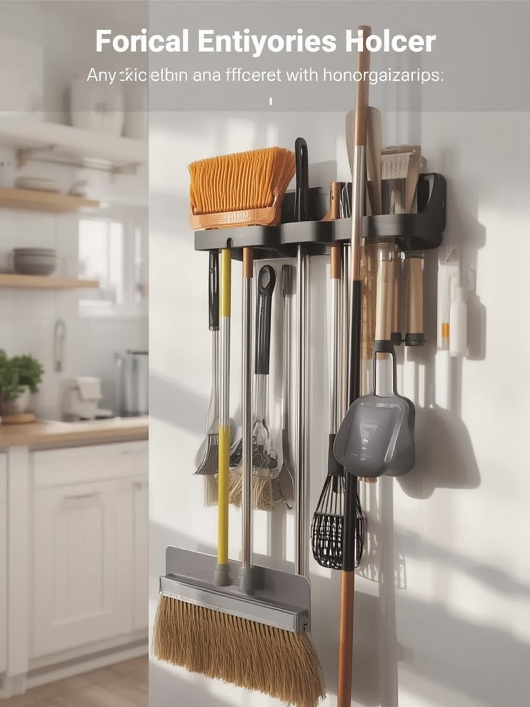 broom holder in action